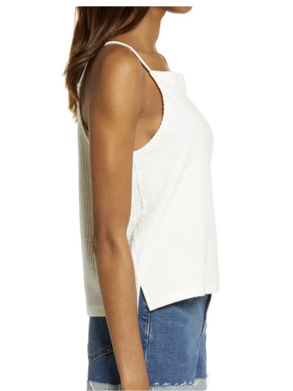 MADEWELL WHITE SLEEVELESS TEXTURAL SEERSUCKER APRON TANK TOP XL - Picture 3 of 10